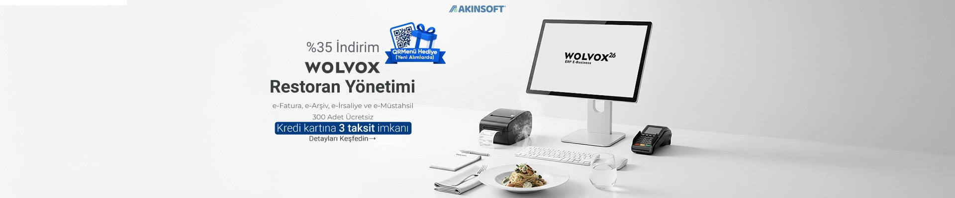 Wolvox Restoran %35 İndirim + QR Menü 1 Yıl Ücretsiz